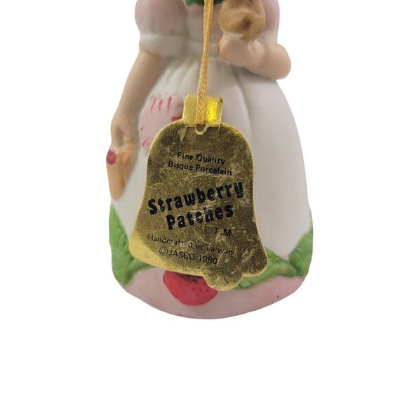 Jasco Strawberry Patches Porcelain Girl w/Bird Bell Home Décor Accent Keepsake - Picture 4 of 16